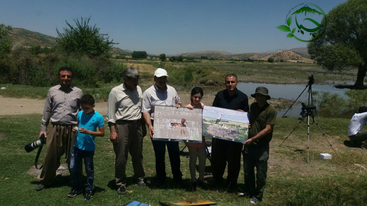 بازدید مسئولان ارشد گردشگری کشوری و استانی از سایت پرنده نگری شروان در زریبار شهرستان مریوان، 8 تیرماه 1396