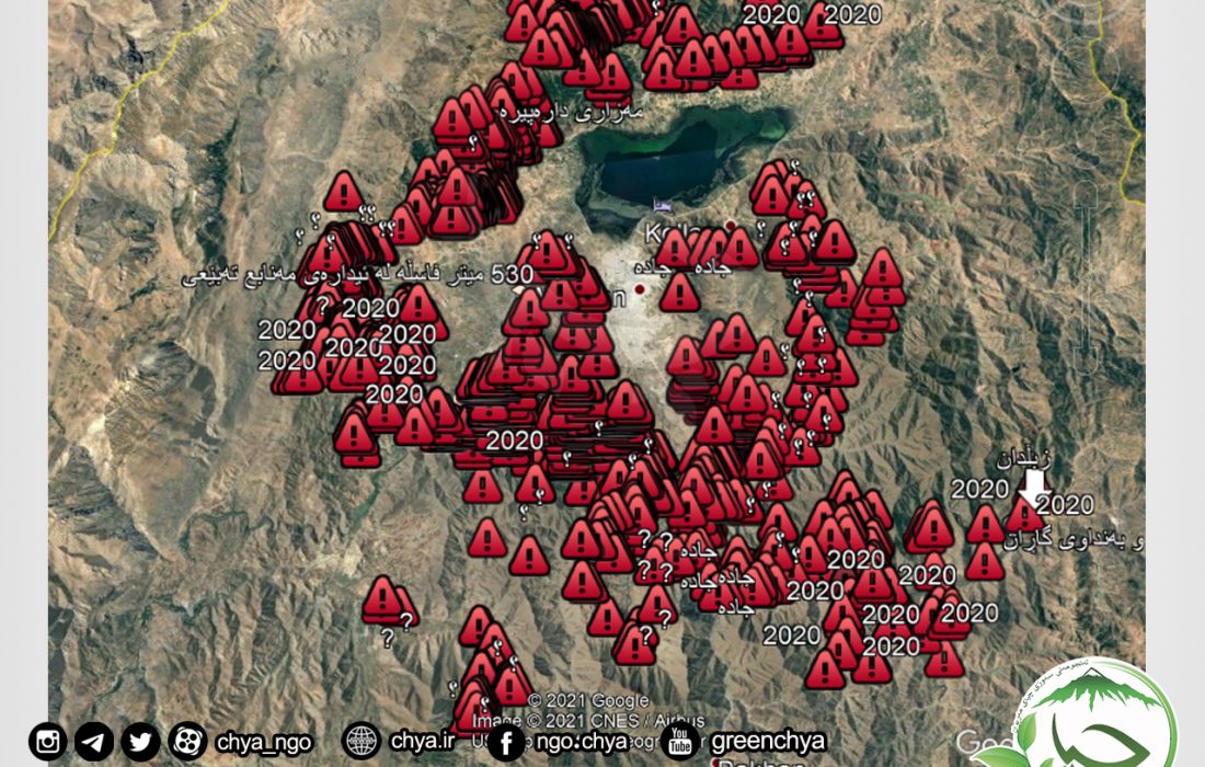 ‍ ۱۲۰۰ مورد تخریب و تصرف‌های شناسایی شدە توسط انجمن سبز چیا در شهرستان مریوان